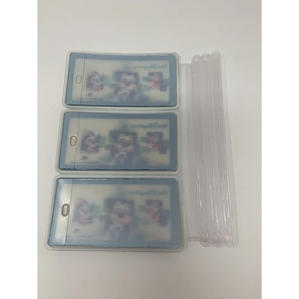 Walt Disney Travel Company Lenticular Luggage Tag Set‎ of 3 Mickey Minnie Goofy
